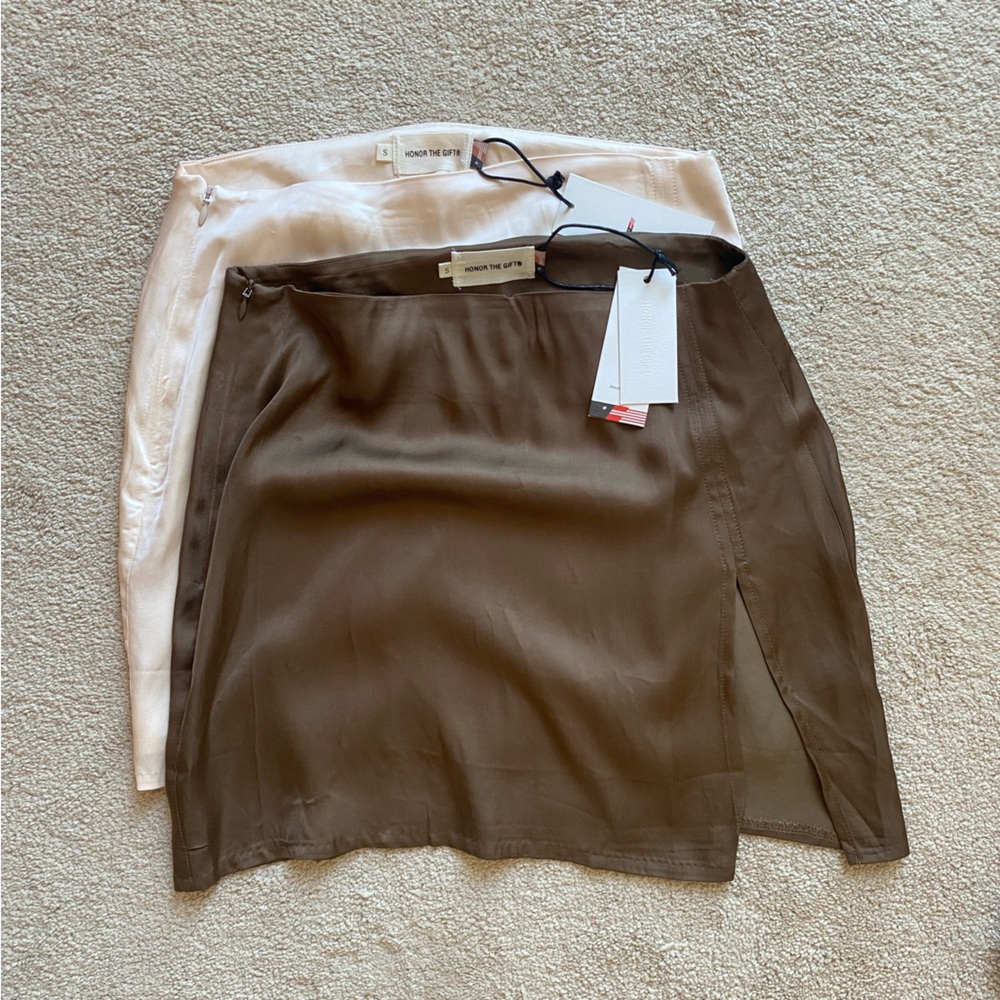 Honor The Gift Satin Miniskirts